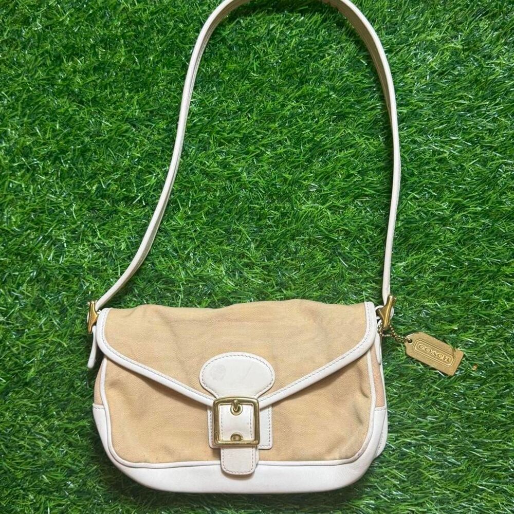 Coach Women's Cream and Tan Bag